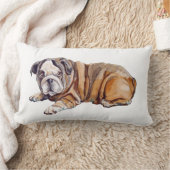 Coussin Rectangle Joli chiot bouledogue blanc (Couverture)