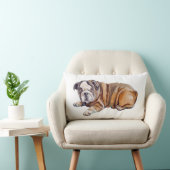 Coussin Rectangle Joli chiot bouledogue blanc (Chaise)