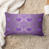 Coussin Rectangle Joli Damassé Cœurs Lavande Violet (Couverture)