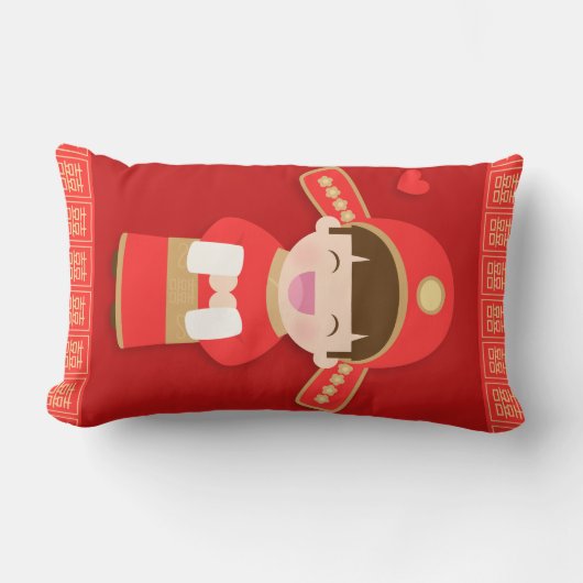 Coussin Rectangle Joli Décor de Mariage Traditionnel Chinois pour le (Recto)