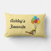 Coussin Rectangle Joli éperon de dessin avec ballons Nom de l'enfant (Recto)