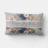 Coussin Rectangle Joli floral personnalisé date de naissance nom de  (Verso)