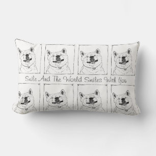Coussin Rectangle joli joli chien réaliste souriant akita