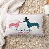 Coussin Rectangle Joli Monogramme Nouveaux mariés Chiens Dachshund R (Couverture)