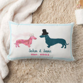Coussin Rectangle Joli Monogramme Nouveaux mariés Chiens de Dachshun (Couverture)