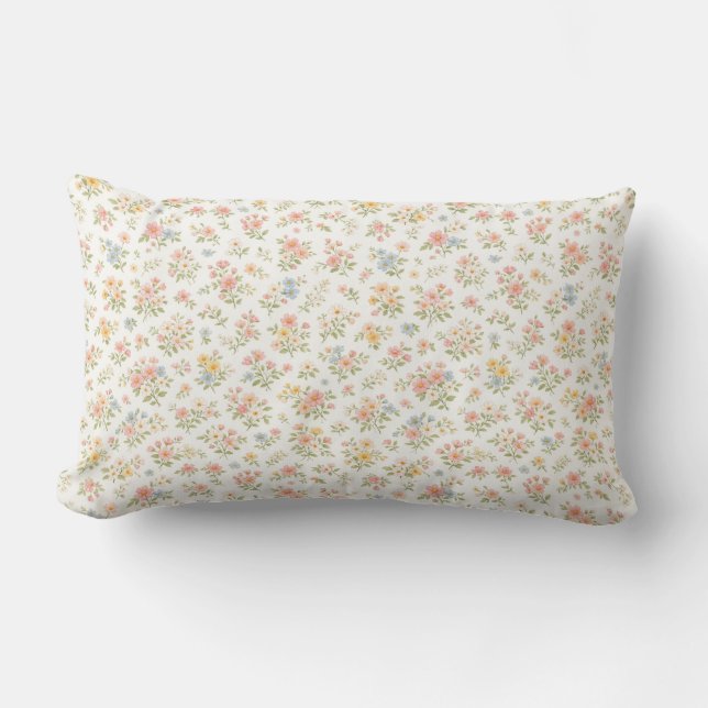 Coussin Rectangle Joli motif floral discret sans couture (Recto)
