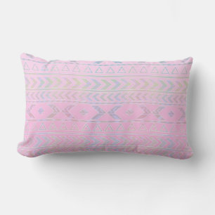 Coussin Rectangle Joli motif influencé par l'art aztèque rose