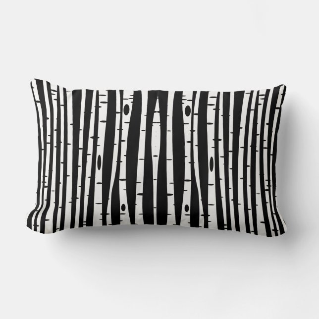 Coussin Rectangle Joli motif noir blanc (Recto)