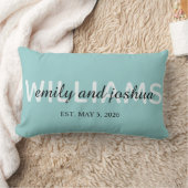 Coussin Rectangle Joli nom et date de mariage jeté de mariage (Couverture)
