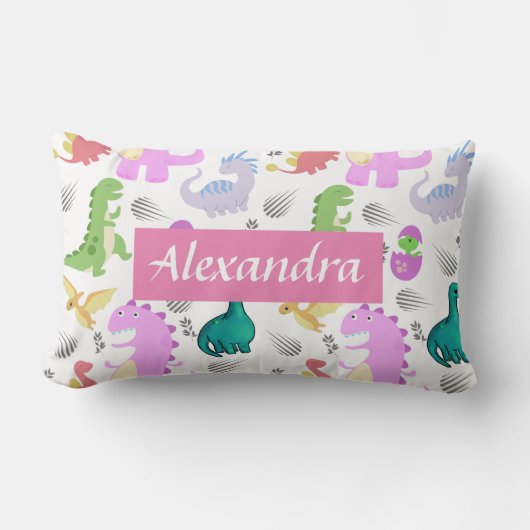 Coussin Rectangle Joli Petit Dino Tout-Petit (Recto)