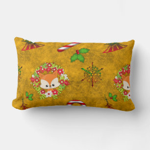 Coussin Rectangle Joli renard de Noël