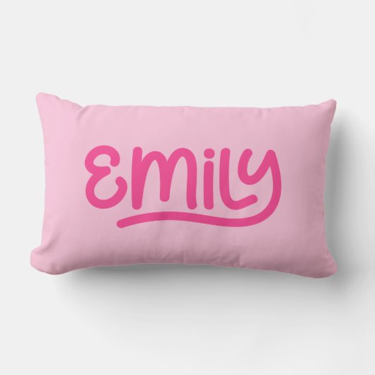 Coussin Rectangle Jolie écriture rose Emily Typographie (Recto)