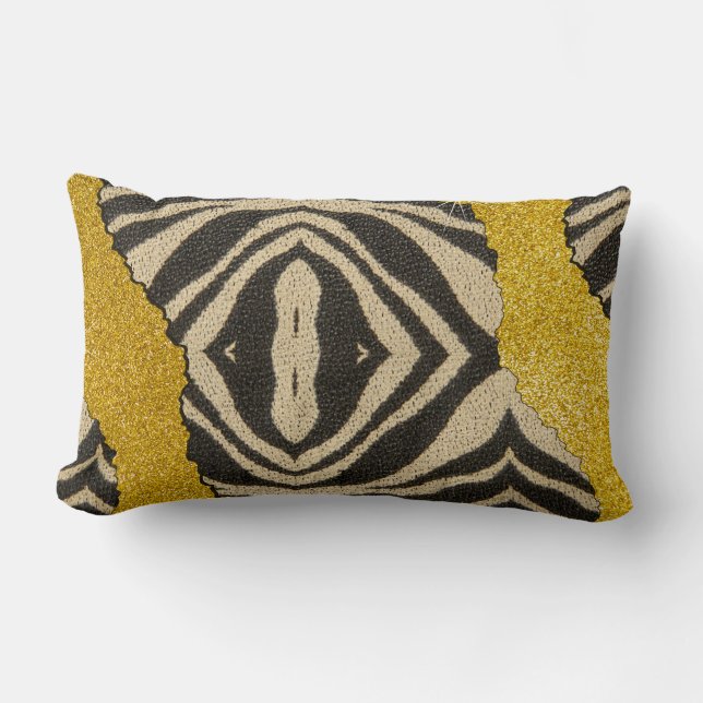 Coussin Rectangle Jolie Impression Animale de Zèbre en Cuir avec Pai (Recto)