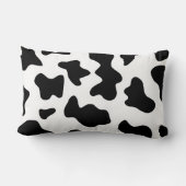 Coussin Rectangle jolie impression de vache laitière de ferme noir e (Verso)