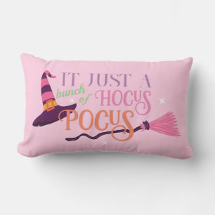 Coussin Rectangle Jolie sorcière rose Hocus Pocus Halloween Casquett