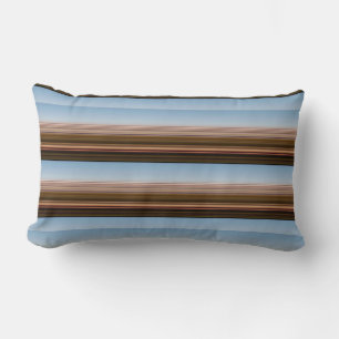 Coussin Rectangle Jolies rayures bleues marron vintage