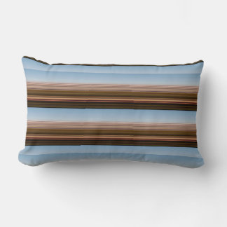 Coussin Rectangle Jolies rayures bleues marron vintage