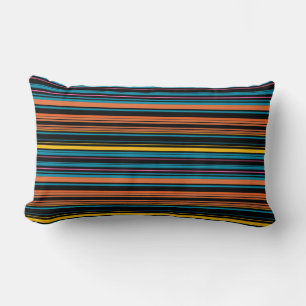 Coussin Rectangle Jolies rayures noires bleues