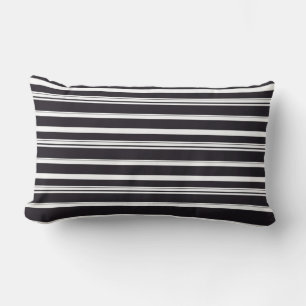 Coussin Rectangle Jolies rayures noires et blanches