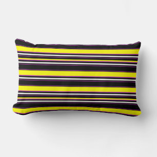 Coussin Rectangle Jolies rayures noires jaunes