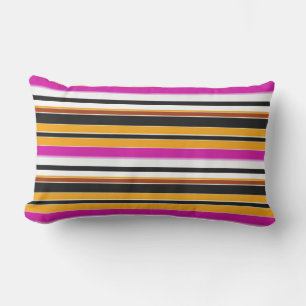 Coussin Rectangle Jolies rayures noires orange