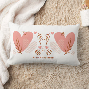 Coussin Rectangle Jolis cœurs roses ensemble pour la Saint-Valentin