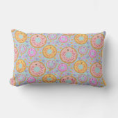 Coussin Rectangle Jolis donuts et cœurs pastel bleu rose (Recto)