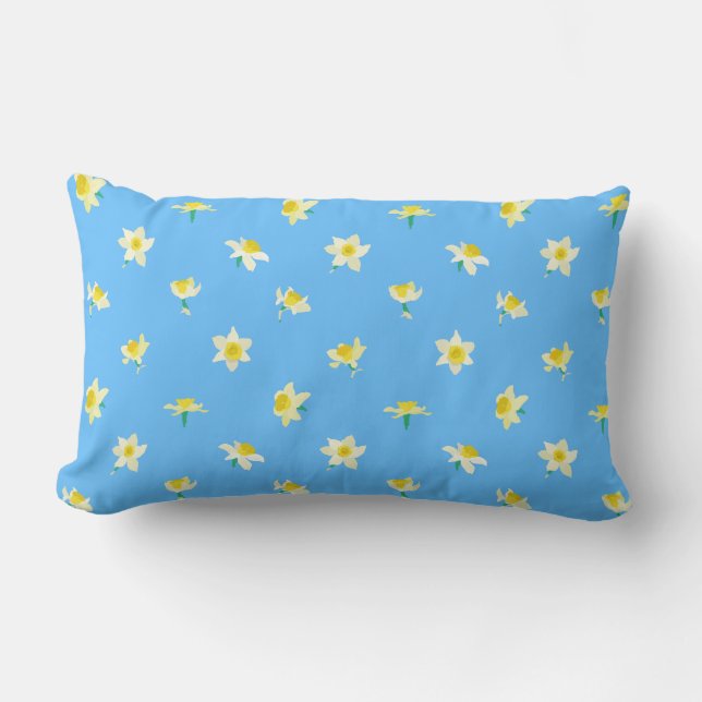 Coussin Rectangle Jolis jonquilles Narcisse jaune. (Recto)