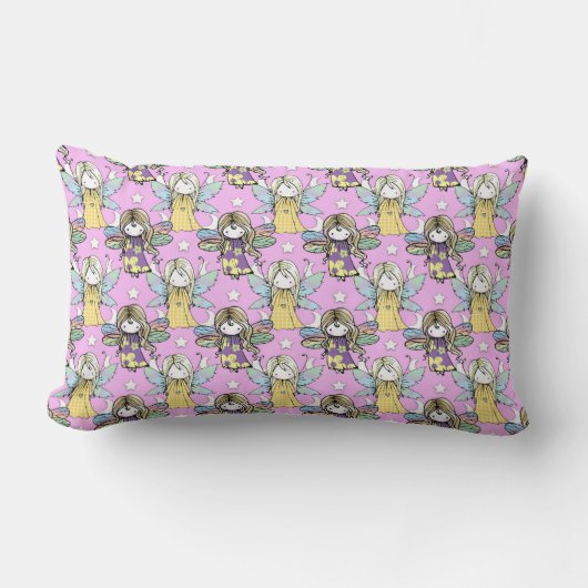 Coussin Rectangle Jolis motifs de fées et d'étoiles et de lunes (Recto)