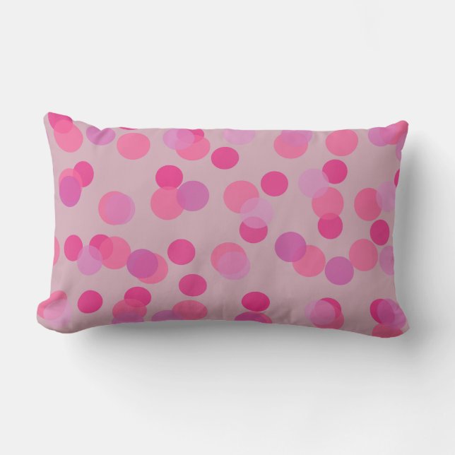 Coussin Rectangle jolis pois roses (Recto)