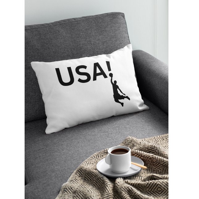 Coussin Rectangle joueur de basket-ball américain (Créateur téléchargé)