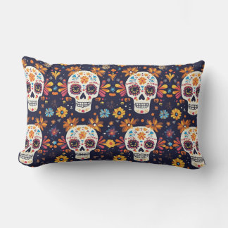 Coussin Rectangle Jour coloré du crâne de sucre mort