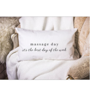 Coussin Rectangle Journée de massage moderne Citation mignonne Texte