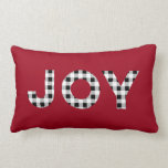 Coussin Rectangle Joy Red Buffalo Check Christmas Thellow<br><div class="desc">Ce coussin chaleureux et festif présente le mot "joie" écrit dans un imprimé de plaid noir et blanc sur un arrière - plan rouge solide. Le dos du coussin est assorti d'un motif plaid noir et blanc. Autres couleurs disponibles dans notre magasin Blackberry Boulevard. Un coussin parfait pour votre décor...</div>