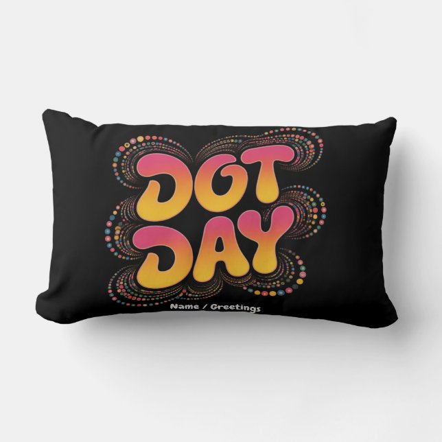 Coussin Rectangle Joyeuse Journée internationale de la Poka Dot Femm (Recto)