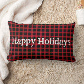 Coussin Rectangle Joyeuses vacances Red Buffalo Plaid (Couverture)