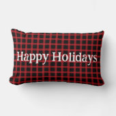 Coussin Rectangle Joyeuses vacances Red Buffalo Plaid (Recto)