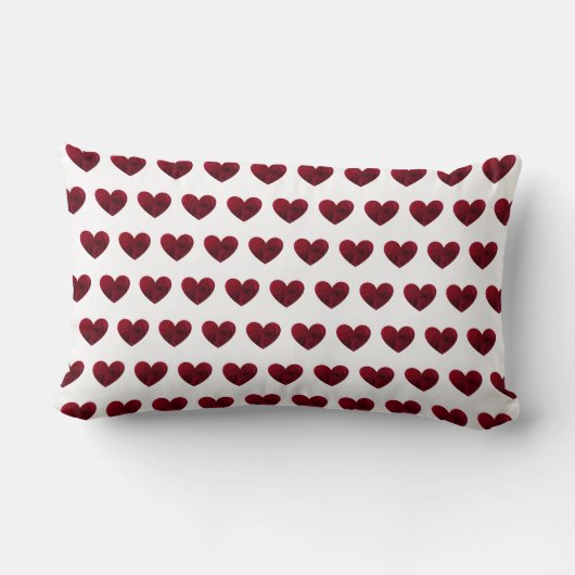 Coussin Rectangle Joyeux 40ème anniversaire de Mariage Ruby Coeurs r (Verso)