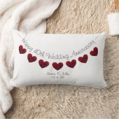 Coussin Rectangle Joyeux 40ème anniversaire de Mariage Ruby Coeurs r (Couverture)