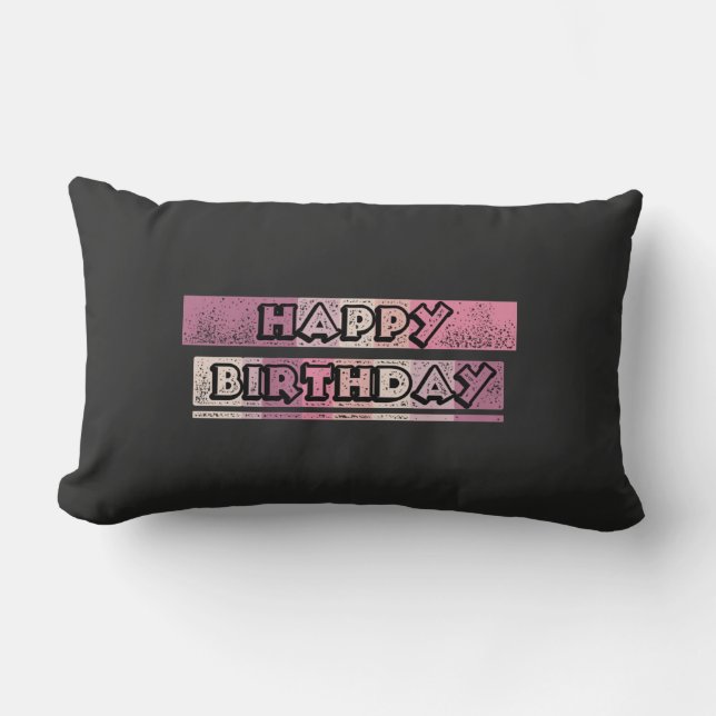 Coussin Rectangle joyeux anniversaire coloré (Recto)