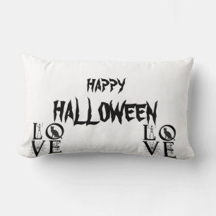 Coussin Rectangle Joyeux Halloween Cat effrayant Crâne Orange Throw