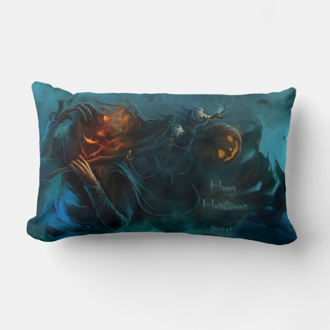 Coussin Rectangle Joyeux Halloween Jack sans tête (Recto)