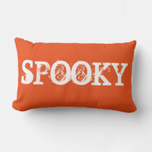 Coussin Rectangle Joyeux Halloween Orange Éffrayant