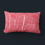 Coussin Rectangle Joyeux Noël<br><div class="desc">Joyeux dans une écriture blanche chic sur un motif de gribouillis et de points blancs,  ce coussin lombaire rouge est parfait pour décorer votre maison pour les vacances. CORRESPONDRE des articles dans notre magasin.</div>