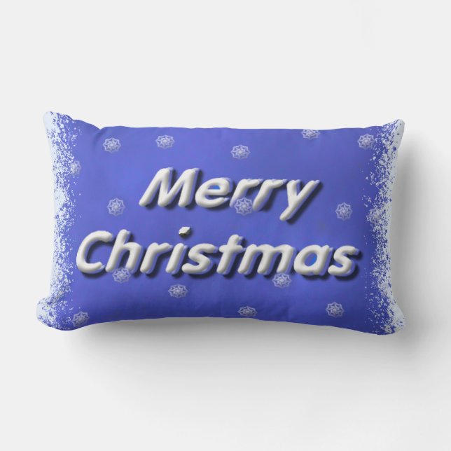 Coussin Rectangle Joyeux Noël 3D givré (Recto)