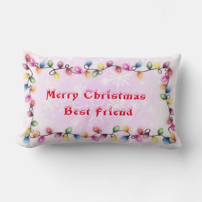 Coussin Rectangle Joyeux Noël à votre meilleur ami (Recto)