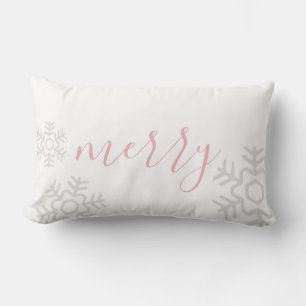 Coussin Rectangle Joyeux Noël blanc chic
