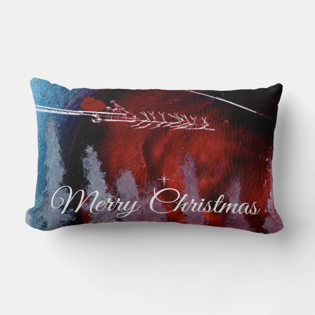 Coussin Rectangle Joyeux Noël de Père Noël (Recto)
