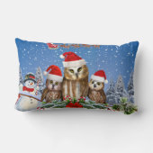 COUSSIN RECTANGLE JOYEUX NOËL DU HIBOU DES USA ! (Verso)