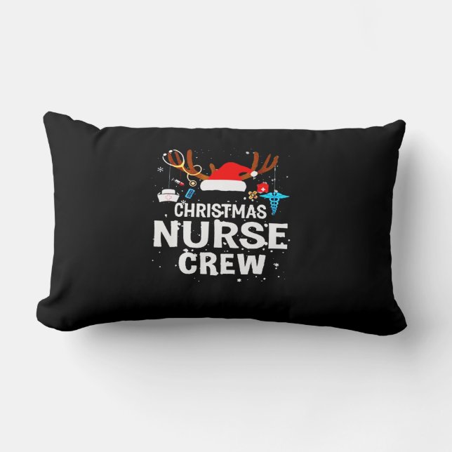 Coussin Rectangle Joyeux Noël | Équipage des infirmières de Noël (Recto)
